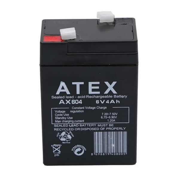 Atex Ax604 6v 4ah Akü ürün görseli 1