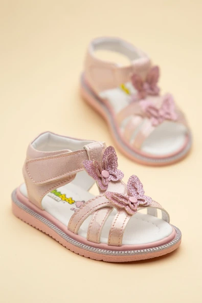 Şirinbebe Ortopedik Kız Bebek Sandalet Pembe Kelebek Detaylı ürün görseli 1
