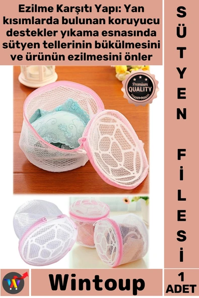 #SütyenFilesi Koruyucu Destekli Çamaşır Torbası Deforme Önleyici Sütyen İç Çamaşırı Yıkama Filesi ürün görseli 1