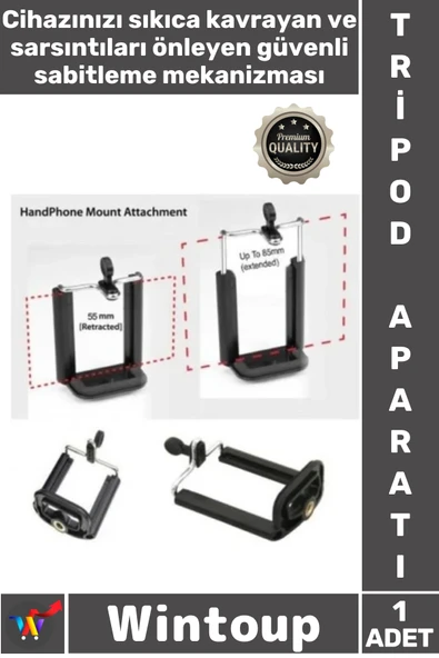 #Tripod Evrensel Akıllı Telefon Tutucu Sabitleyici ABS Plastik Cep Telefonu Tripod Bağlantı Aparatı ürün görseli 1