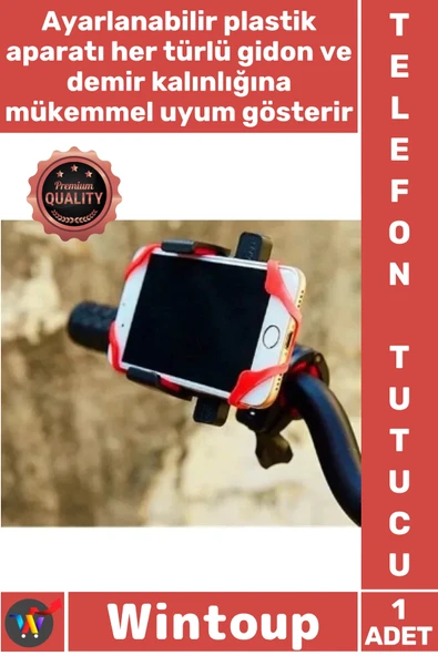 #TelefonTutucu Gidon Uyumlu Darbe Emen Silikon Esnek Lastik Destekli Standlı Bisiklet Telefon Tutucu ürün görseli 1