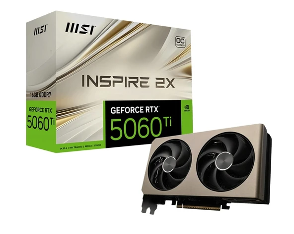 MSI GEFORCE RTX 5060 TI 16G INSPIRE 2X OC 16GB GDDR7 128BIT DX12 GAMING ürün görseli 1