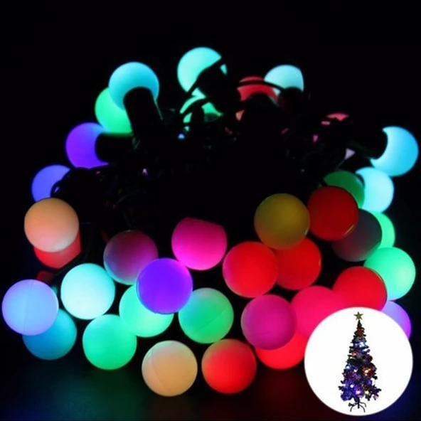 ETT 5 Metre Fişli RGB Mini Top LED Işık Zinciri - 28 LED Dekoratif Aydınlatma ürün görseli 1
