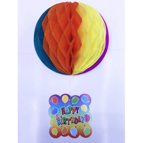 ETT Happy Birthday Kağıt Süsü 55 cm - Doğum Günü Partisi Dekorasyon Süsü ürün görseli 1