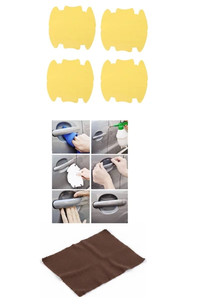 ETT 5'li Set Şeffaf Araba Kapı Kolu Koruyucu Film | Çizilme Önleyici Sticker ürün görseli 1