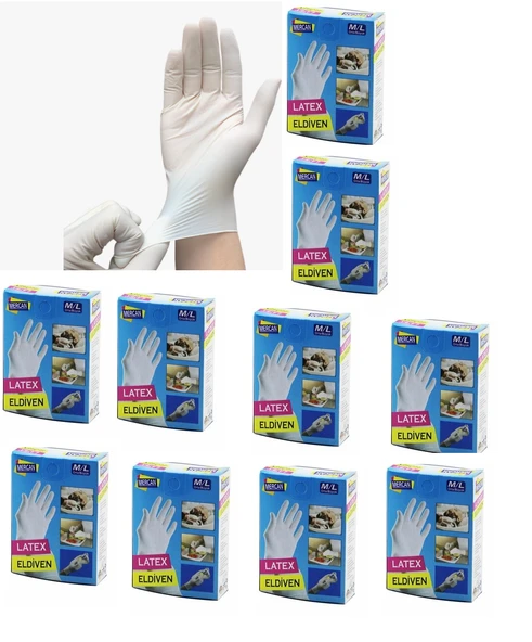 ETT Latex Muayene Eldiveni S/M 60 Adet | Pudrasız Tek Kullanımlık Çok Amaçlı Eldiven ürün görseli 1