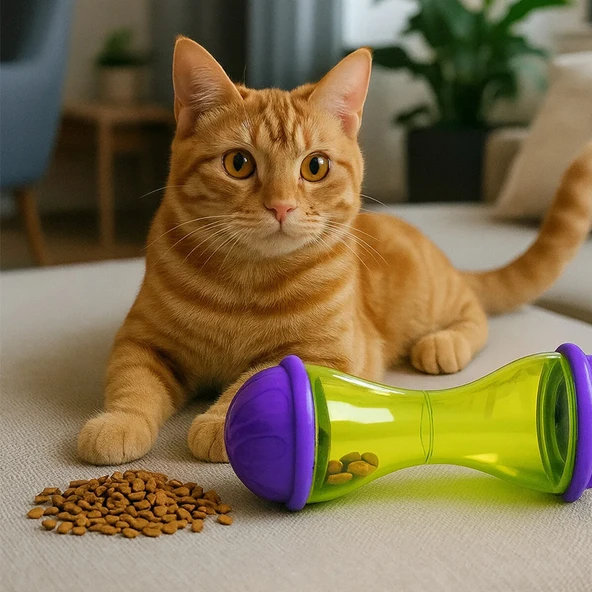 ETT Kedi Ödül Mama Dağıtıcı Oyuncak - İnteraktif Zeka Geliştirici, Avlanma İçgüdüsü Tetikleyici ürün görseli 1