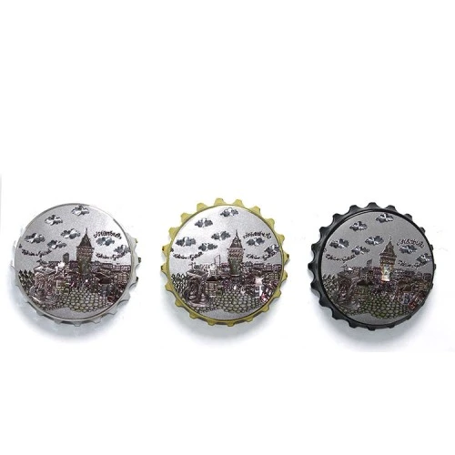 ETT İstanbul Temalı Gazoz Kapağı Magnet Model 11 - Retro Metal Buzdolabı Mıknatısı Koleksiyonluk ürün görseli 1