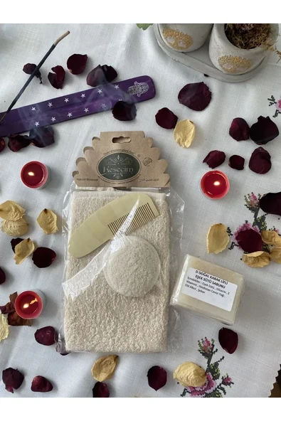 ETT Bebek Banyo Hamam 4'lü Set - Doğal Kabak Lifli & Eşek Sütü Sabunlu ürün görseli 1