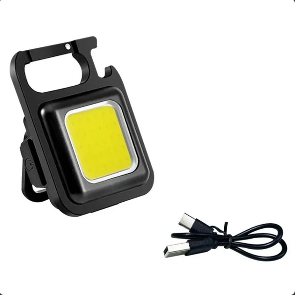 ETT 800 Lümen 4 Modlu LED Anahtarlık El Feneri Type-C Şarjlı Su Geçirmez Şişe Açacaklı ürün görseli 1