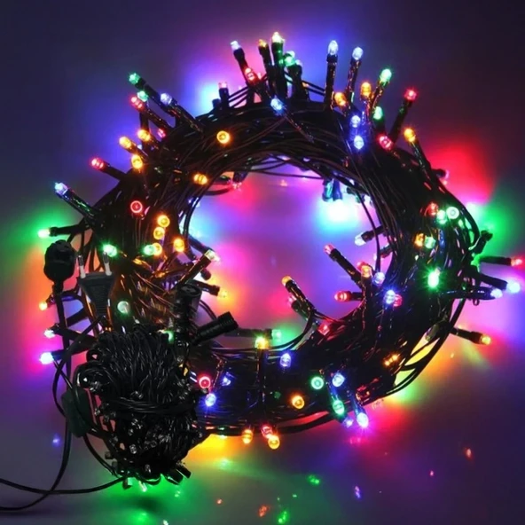 ETT 10 Metre 100 LED RGB Siyah Kablolu Peri Led Lamba | Profesyonel Dekoratif Işık ürün görseli 1