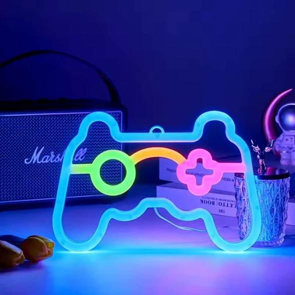 ETT Oyun Konsolu Neon LED Lamba | Gamepad Tasarım USB+Pilli Gaming Oda Dekorasyonu ürün görseli 1