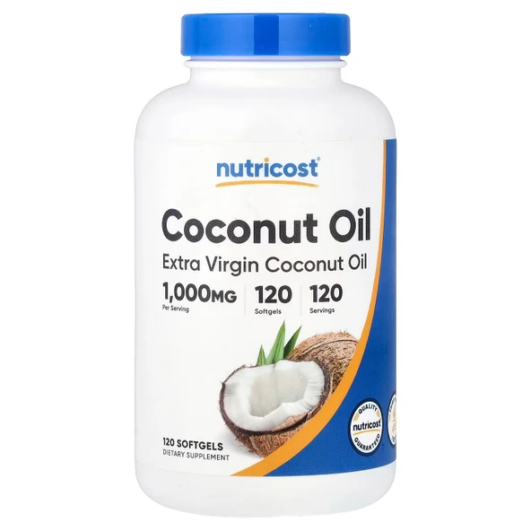 Nutricost Coconut Oil 1000 mg 120 Softgel ürün görseli 1