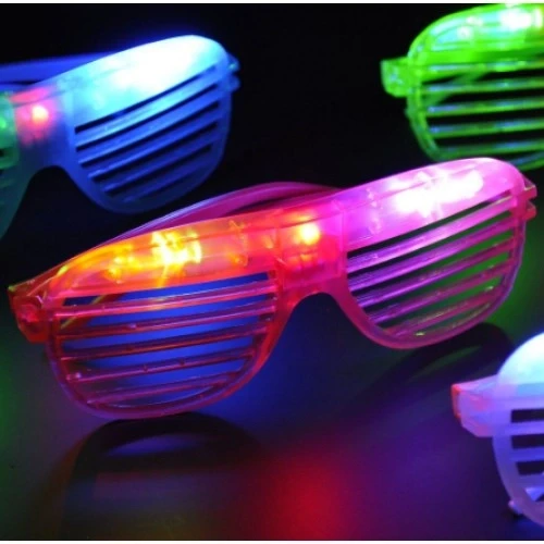 Led Işıklı Renkli Panjur Gözlük 12 Adet ürün görseli 1