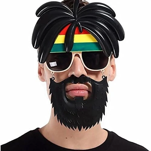 Rasta Peruklu Bob Marley Parti Gözlüğü ürün görseli 1