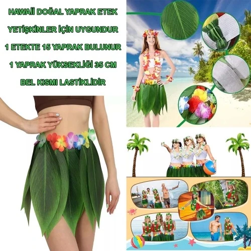 Tropikal Esintili Hawaii Yapraklı Parti Eteği Yetişkin Boy ürün görseli 1