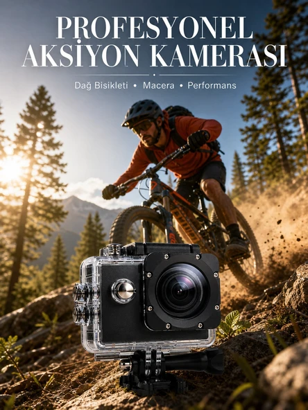 Yeni Nesil Full Hd Görüntü Kalitesi Sunan Kompakt Aksiyon Kamerası 1080p ürün görseli 1