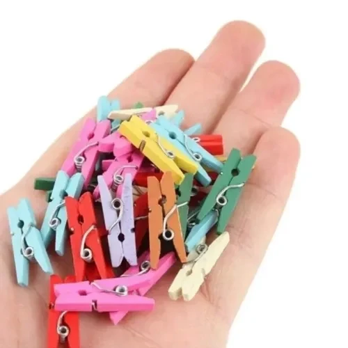 100lü Renkli Ahşap Mandal Seti 2.5 Cm - Resim 5