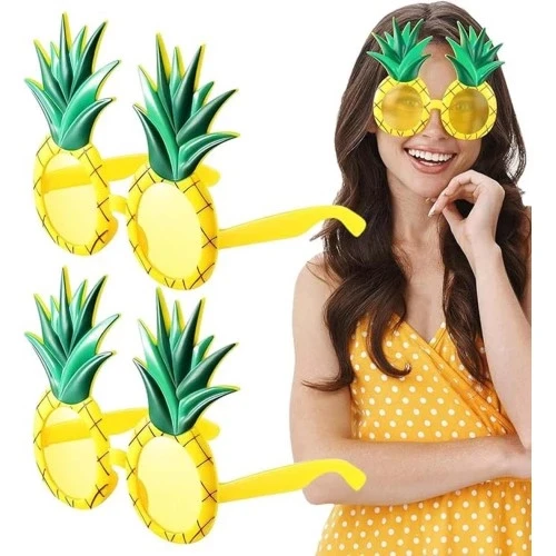 Tropikal Hawaii Ananas Şekilli Parti Gözlüğü ürün görseli 1