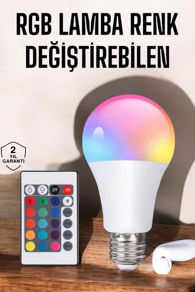 Led Ampul Enerji Dostu RGB Işıklı 100W Led Işık ürün görseli 1