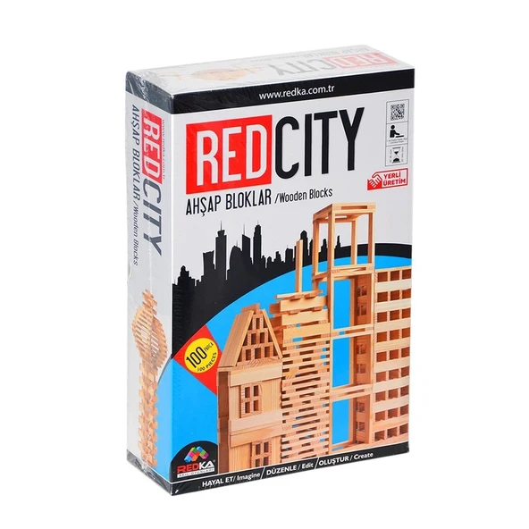 5200 Redka Red City Ahşap Bloklar 100 Parça ürün görseli 1