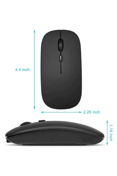 Kablosuz Mouse Fare Şarjlı Bluetooth Wireless Çift Modlu Sessiz - Resim 4