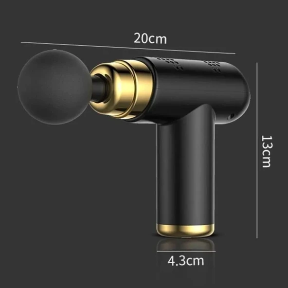 4 Başlıklı USB Şarj Olabilen Masaj Tabancası - Resim 3