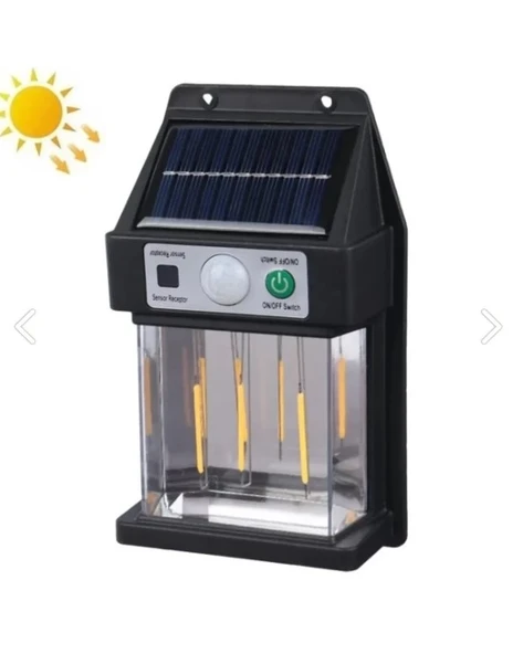 Güneş Enerjili Hareket Sensörlü Duvar Lambası - Resim 2