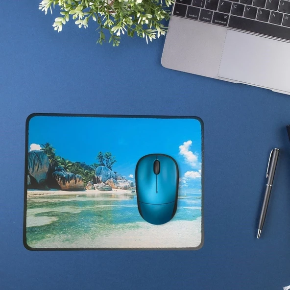 25x32 cm Küçük Boy Mouse Pad Manzara Ada - Resim 3