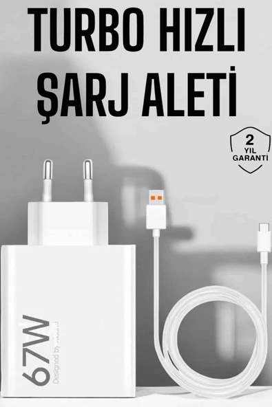 Şarj Aleti 67W Hızlı Şarj Turbo Type-C Uyumlu Şarj Adaptörü Kablosu ürün görseli 1