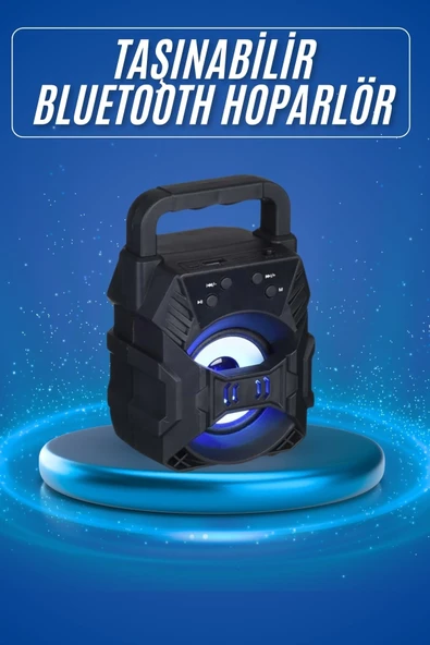 Işıklı Bluetooth Hoparlör Ses Bombası Taşınabilir Yüksek Ses Kaliteli Radyo Özelliği ürün görseli 1