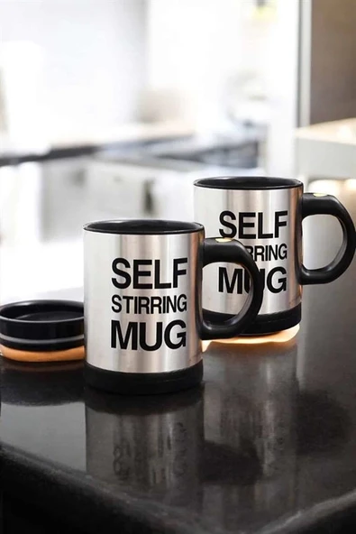 Yazılı Mug Kupa Karıştırıcı Özelliği Ve Paslanmaz Çelik ürün görseli 1
