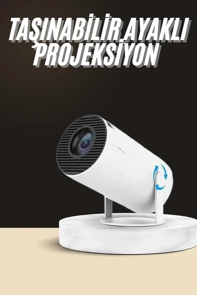 Ayaklı Projeksiyon Taşınabilir Mini Projektör Sinema Projektörü Android - Resim 2