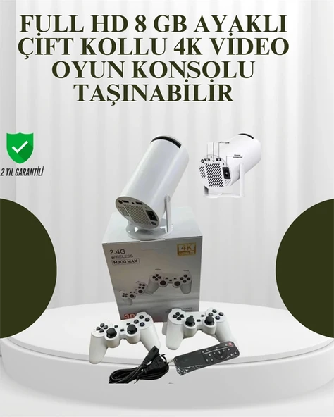 Portatif 4K Projeksiyon – 4.000 Uygulama, Kablosuz Yansıtma ve Bluetooth 5.0 ürün görseli 1
