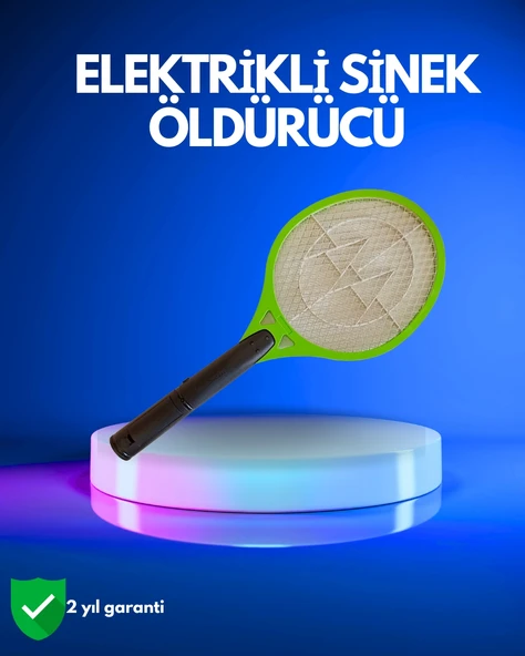 Pil ile Çalışan Elektrikli Sivrisinek Raketi | Kimyasal İçermeyen Hijyenik Çözüm ürün görseli 1