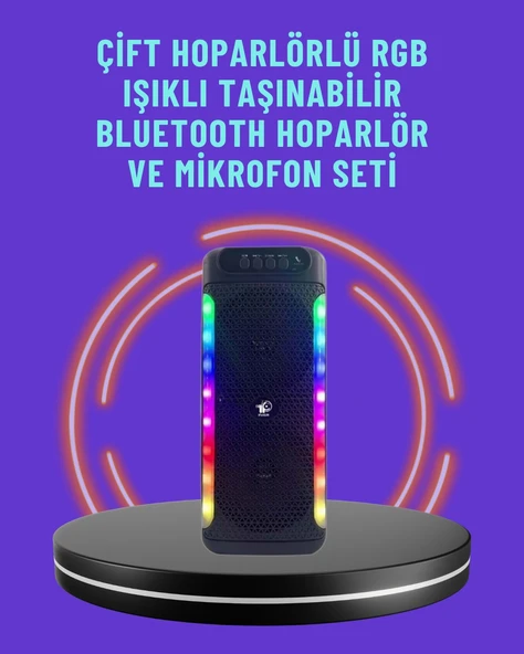 Ev ve Dış Mekan Kullanımına Uygun RGB Işıklı Hoparlör ürün görseli 1