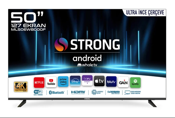 Strong ML50EW8000F 4K Ultra HD 50" 127 Ekran Uydu Alıcılı Smart LED TV ürün görseli 1
