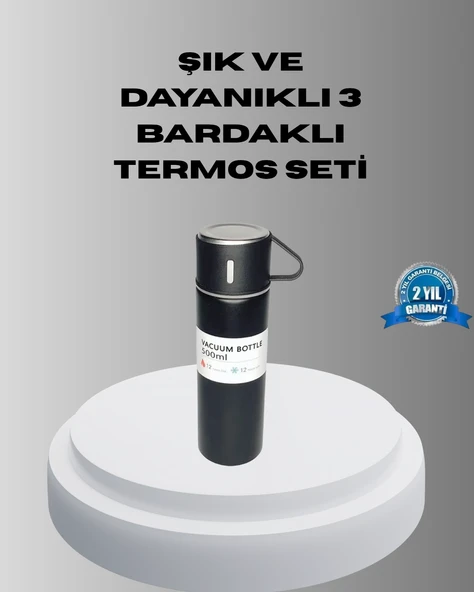 500 ml Vakumlu Termos – Çift Kat Paslanmaz Çelik, Sızdırmaz Kapağıyla Sıcak ve Soğuk İçeceklere Özel ürün görseli 1