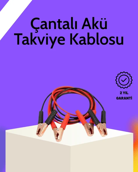 Akü Takviye Kablosu 1200A İzoleli Büyük Maşalı 2m Dayanıklı ürün görseli 1