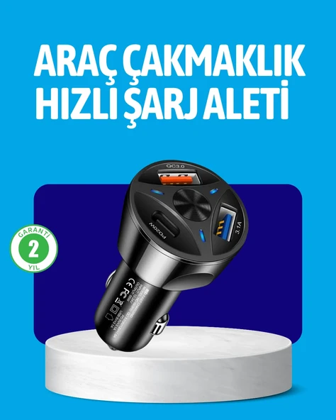 55W Güçlü Araç Şarj Cihazı Power Delivery Destekli ürün görseli 1