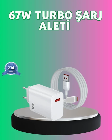 67 Watt Güçlü Turbo Şarj Aleti Samsung Note 10 Note 20 Uyumlu ürün görseli 1
