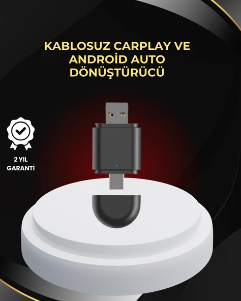 Kablosuz CarPlay ve Android Auto Dönüştürücü – USB-A & Type-C Girişli Akıllı Adaptör ürün görseli 1