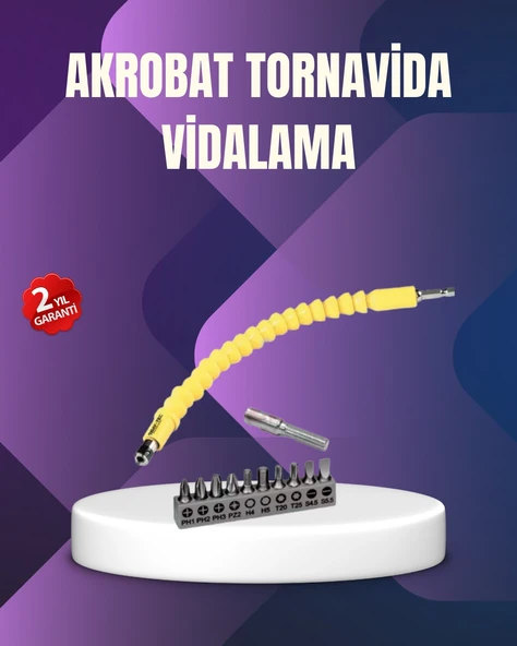 12 Parça Vidalama Uç Seti Akrobat Tasarım Dayanıklı Metal ürün görseli 1