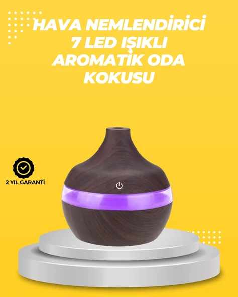 7 Renk LED Işıklı Ultrasonik Aroma Difüzör 300 ml ürün görseli 1