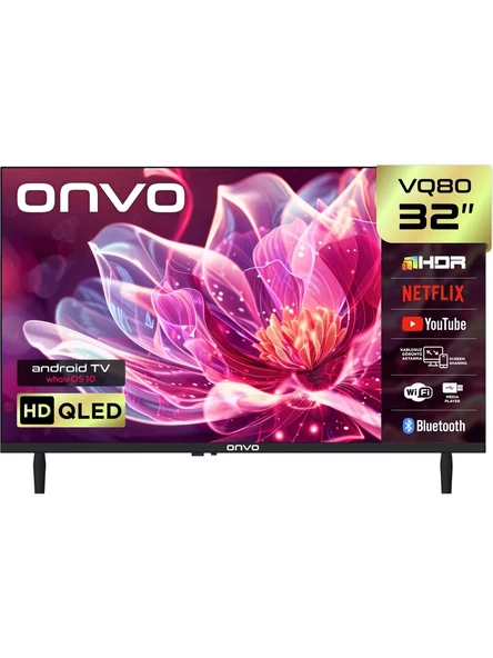 Onvo 32VQ80F2HA HD 32" 82 Ekran Uydu Alıcılı Smart QLED TV ürün görseli 1