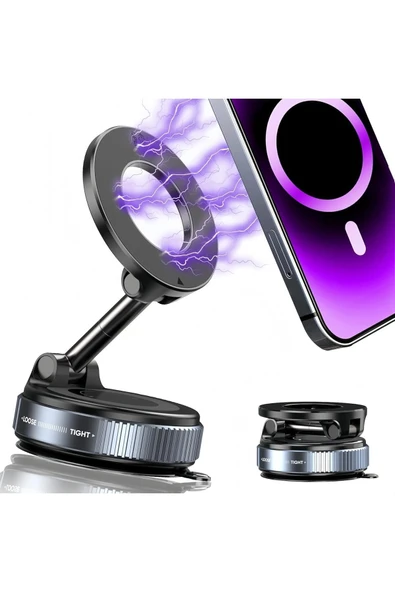 Dönebilen 360 Ayarlanabilir Araç Içi Tutucu Kullanılabilen Vakumlu Magsafe Telefon Tutucu ürün görseli 1