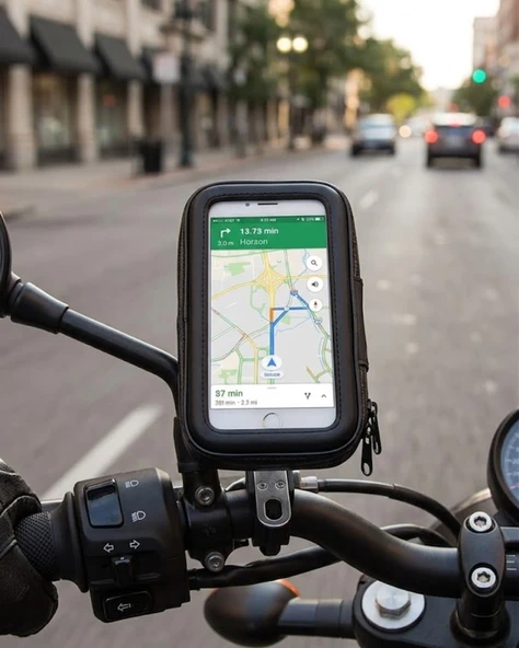 Su Geçirmez Motosiklet Bisiklet Telefon Tutucu 360 Derece Döner Gidon Telefon Standı ürün görseli 1