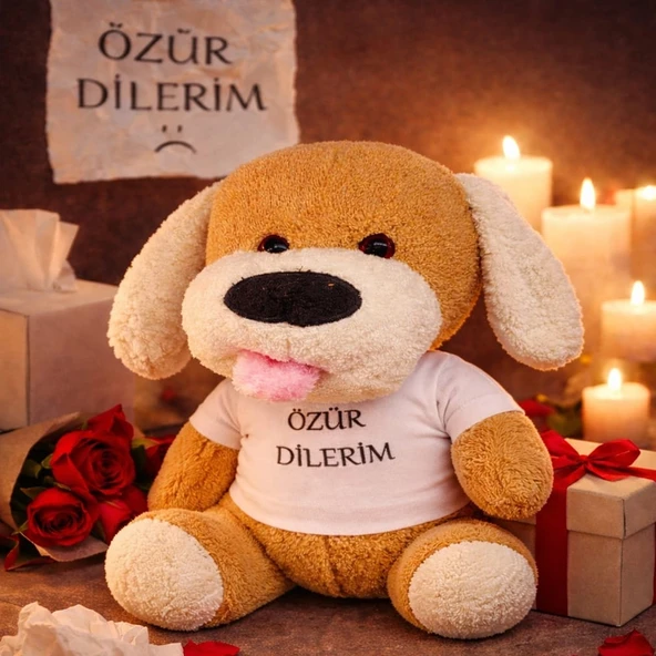 Özür Dilerim Tişörtlü Peluş Oyuncak Köpek ürün görseli 1