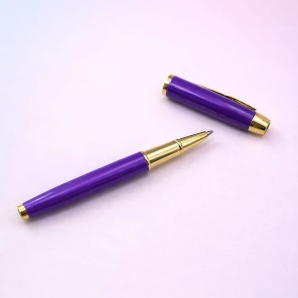 Premium Mor Metal Roller Kalem - Resim 3