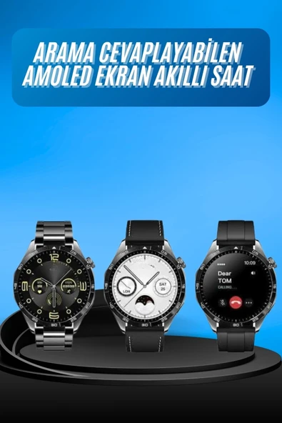 Amoled Ekran 3 Kordonlu Akıllı Saat 5.0 Bluetooth Bağlantılı Android ve İOS Uyumlu ürün görseli 1